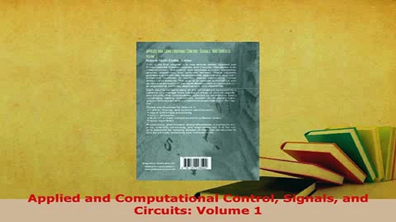 PDF  Applied and Computational Control Signals and Circuits Volume 1 Free Books