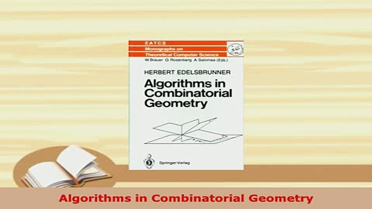 PDF  Algorithms in Combinatorial Geometry  EBook