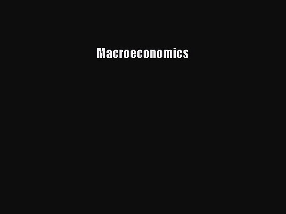 PDF Macroeconomics [PDF] Online