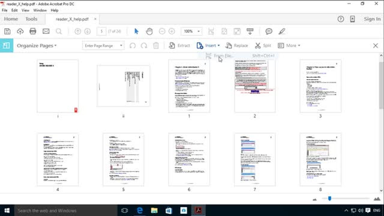 Cómo insertar una página PDF con Adobe Reader