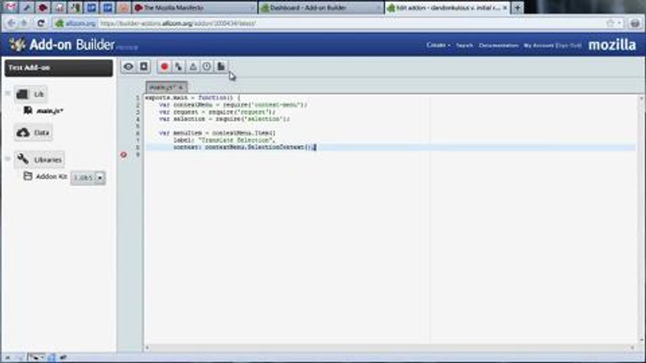 Add-on Builder Tutorial voor Firefox