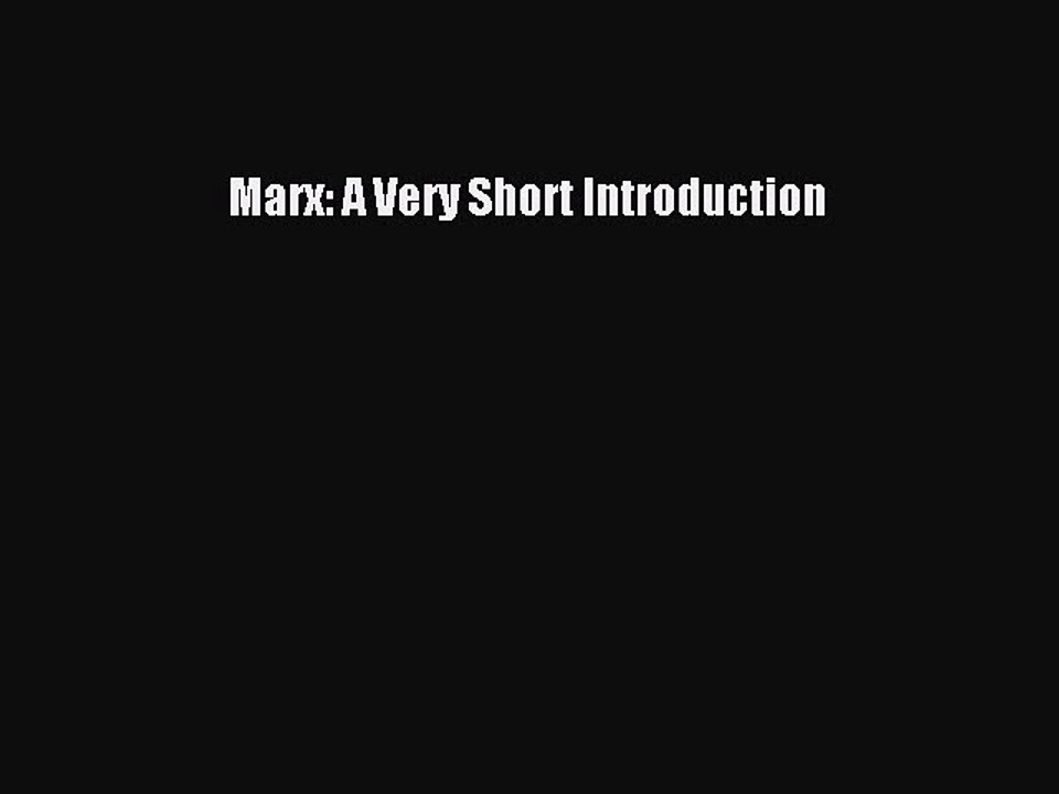 [Download] Marx: A Very Short Introduction PDF Online