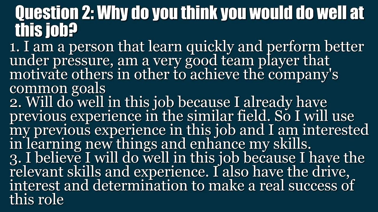 Deputy head interview questions and answers