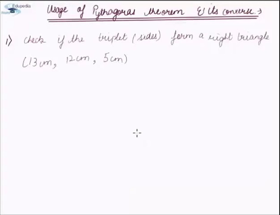 Usage of Pythagoras Theorem and its Converse (Solved Problems)
