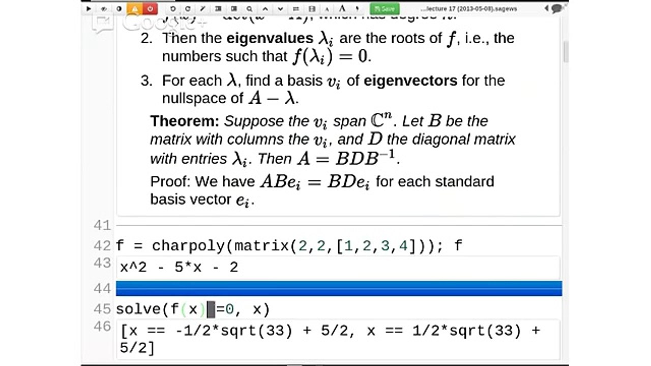 2013 uw math 308 linear algebra - lecture 17 on may 8, 2013