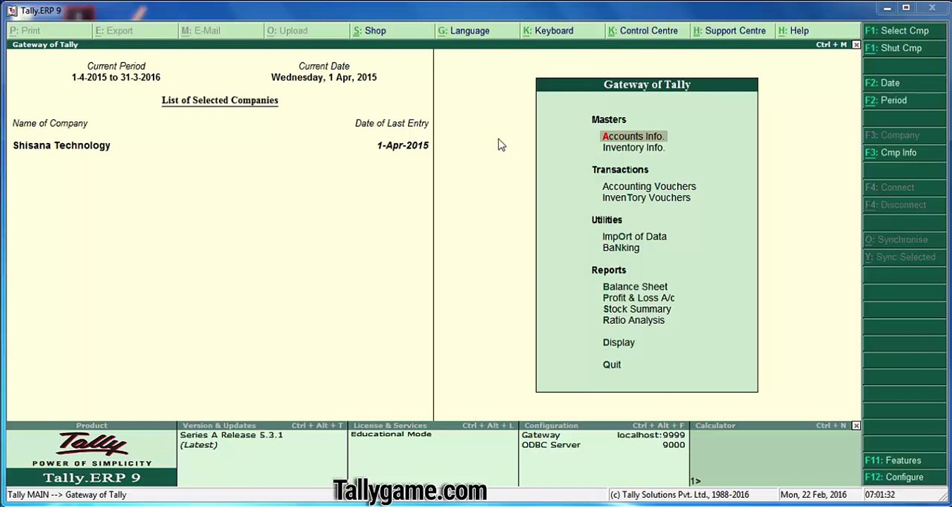 How to edit and delete a ledger in Tally.ERP 9 - Malayalam
