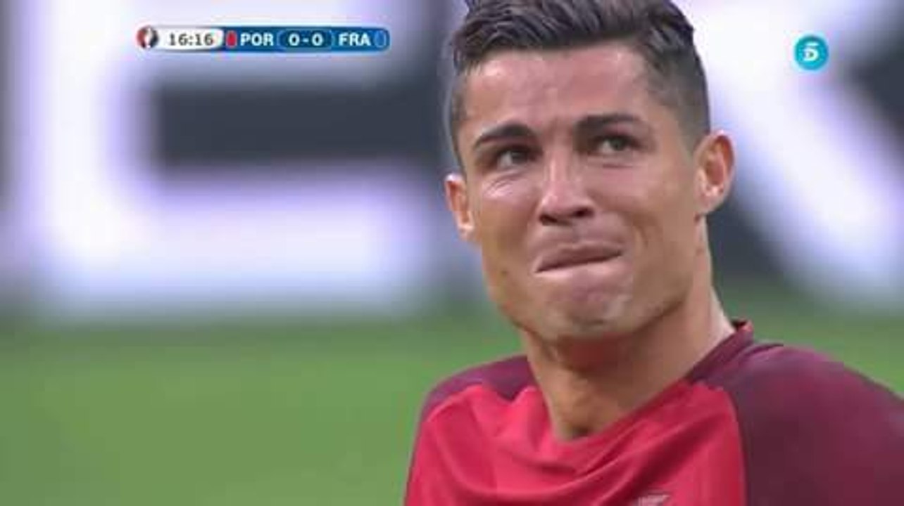 Cristiano Ronaldo crying against France #Euro2016