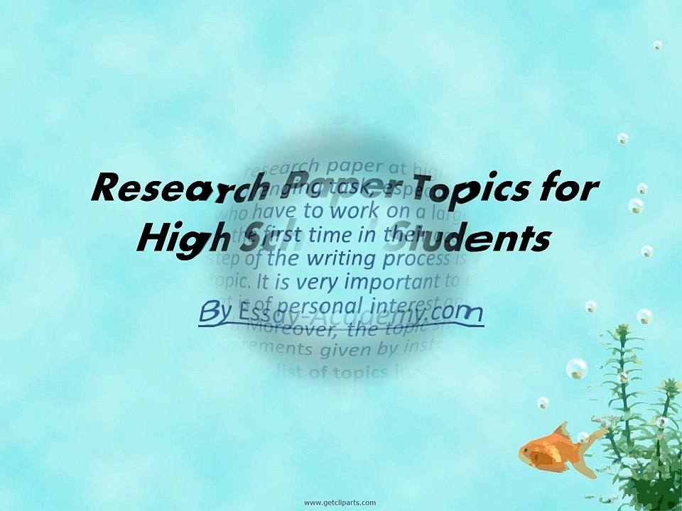 Research Paper Topics For High School Students