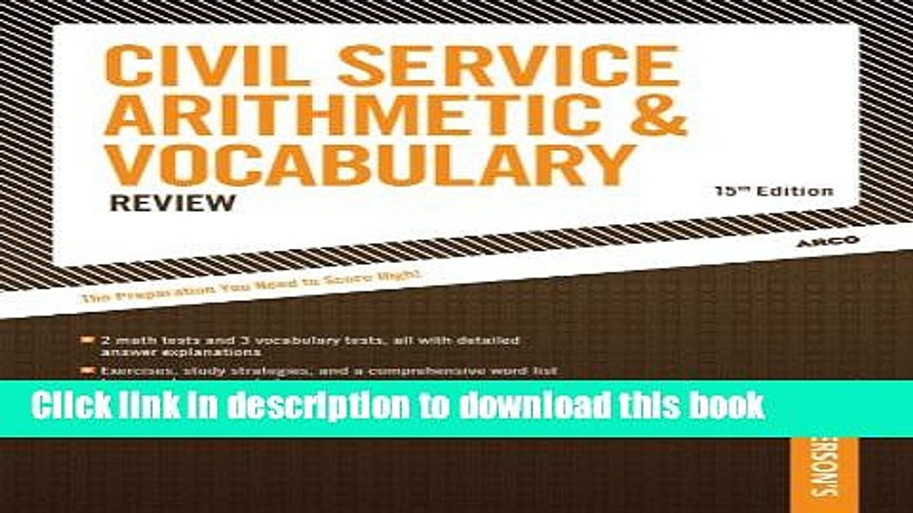 Read Civil Service Arithmetic Vocabulary Review (Arco Civil Service Arithmetic Vocabulary)