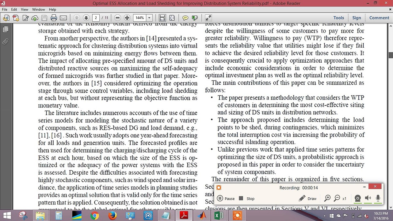 Optimal ESS Allocation and Load Shedding for Improving Distribution System Reliability Matlab code