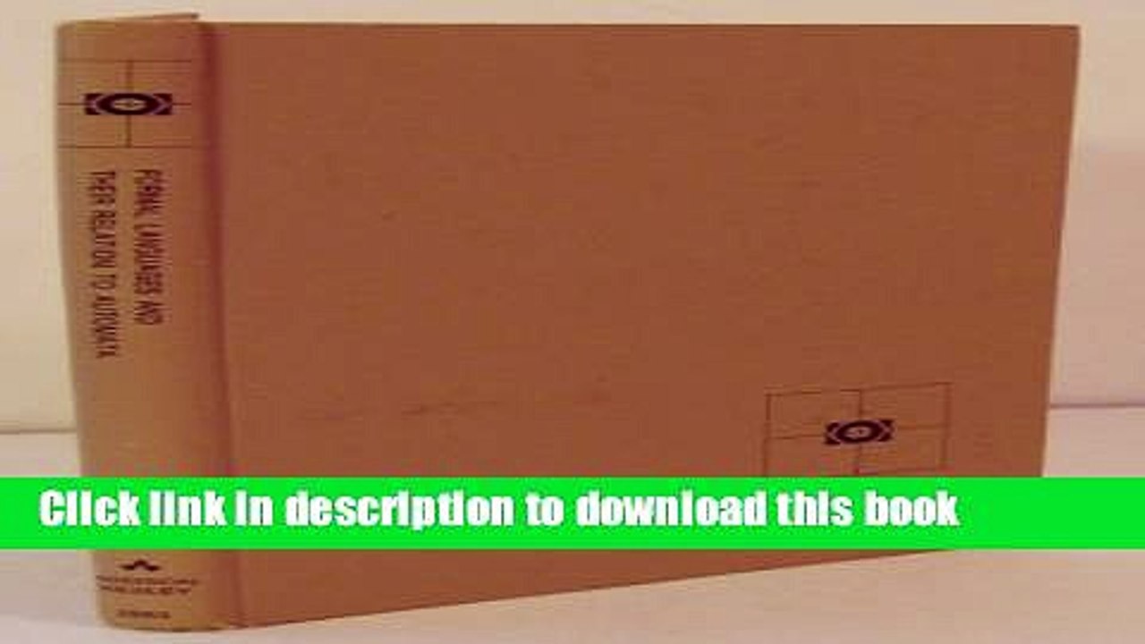 Download Formal Languages and Their Relation to Automata (Addison-Wesley Series in Computer