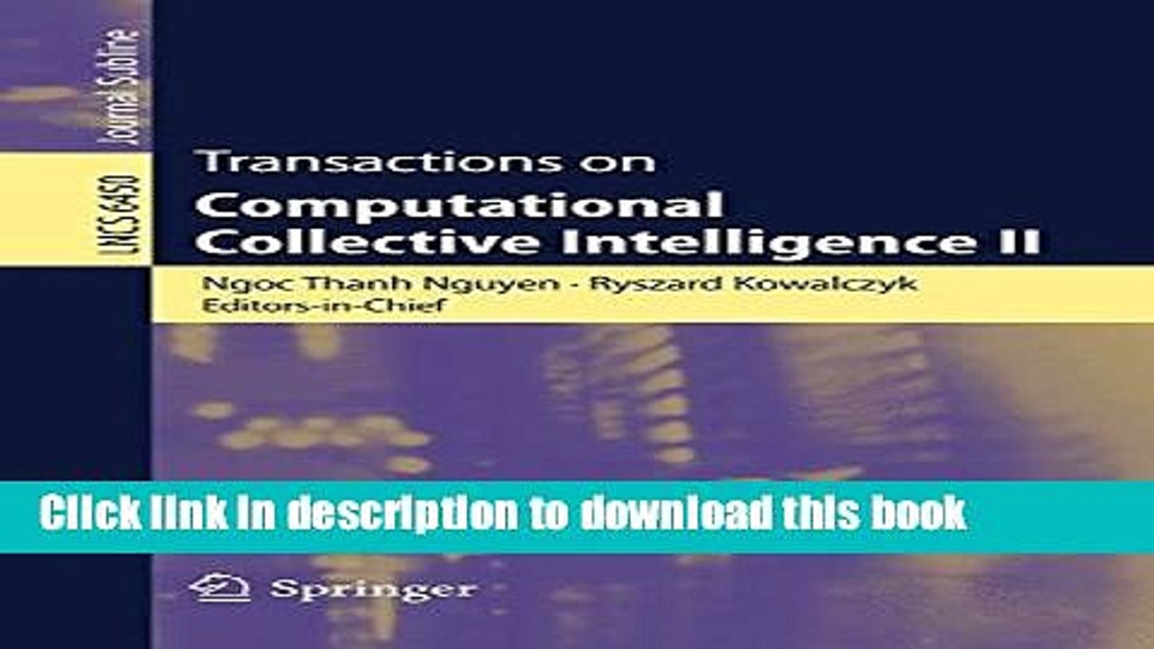 Read Transactions on Computational Collective Intelligence II (Lecture Notes in Computer Science /