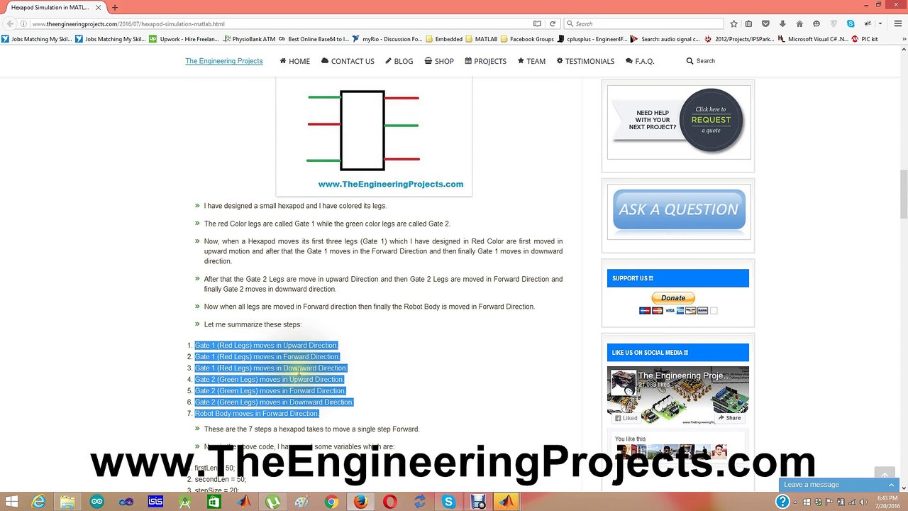 Hexapod Simulation in MATLAB