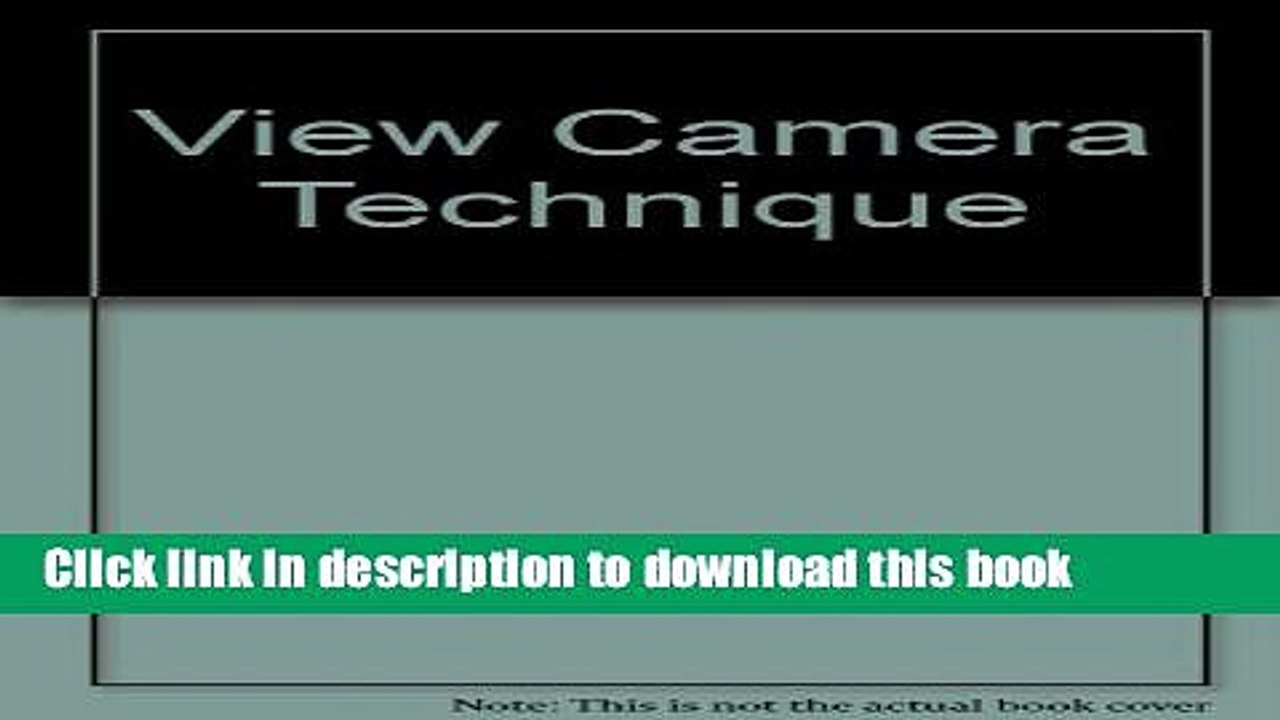 Download View Camera Technique PDF Free