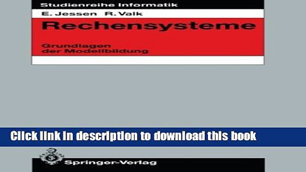 Read Rechensysteme: Grundlagen der Modellbildung (Studienreihe Informatik) (German Edition)  Ebook
