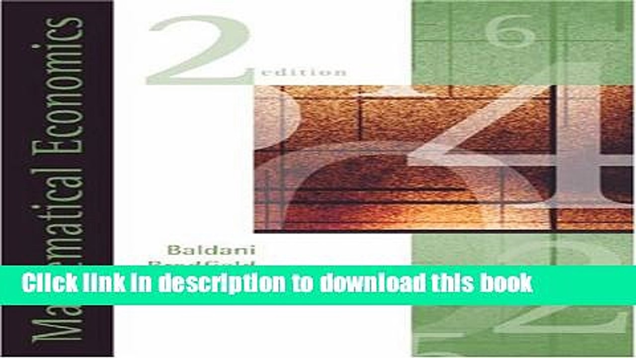 [Read PDF] Mathematical Economics Download Online