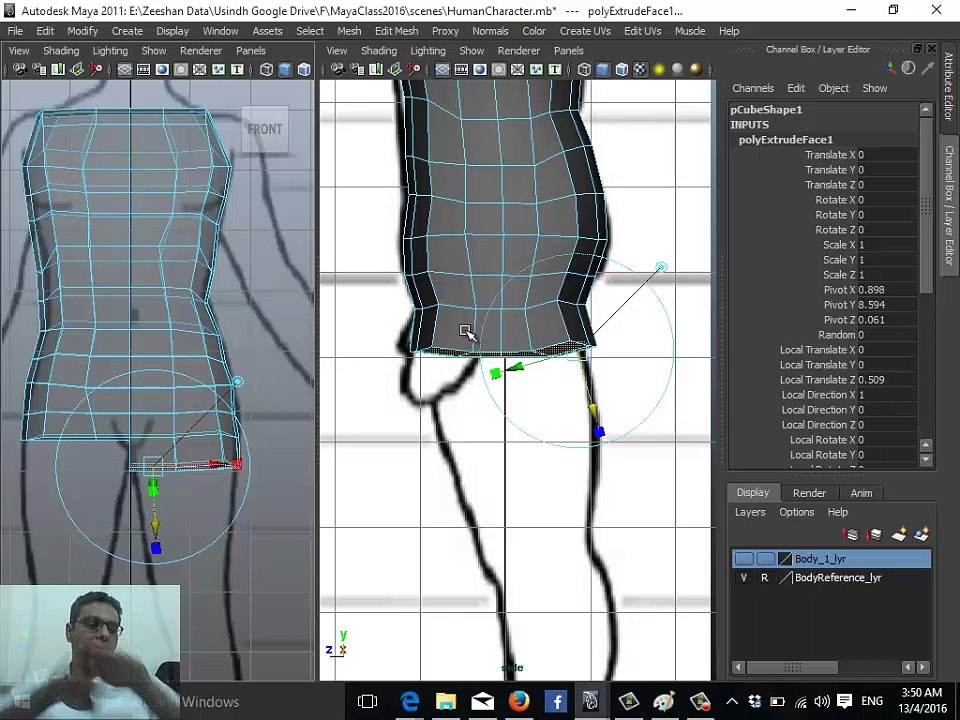 Maya Tutorial 12 in URDU/HIndi : charater Modeling Part 2