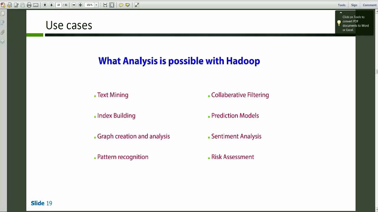 Hadoop (What analysis is possible with Hadoop) MVA