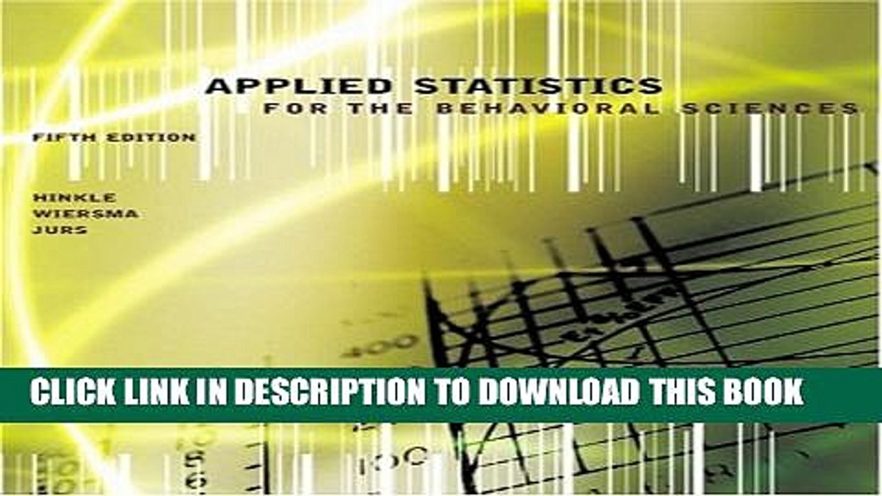 [PDF] Applied Statistics for the Behavioral Sciences Full Colection