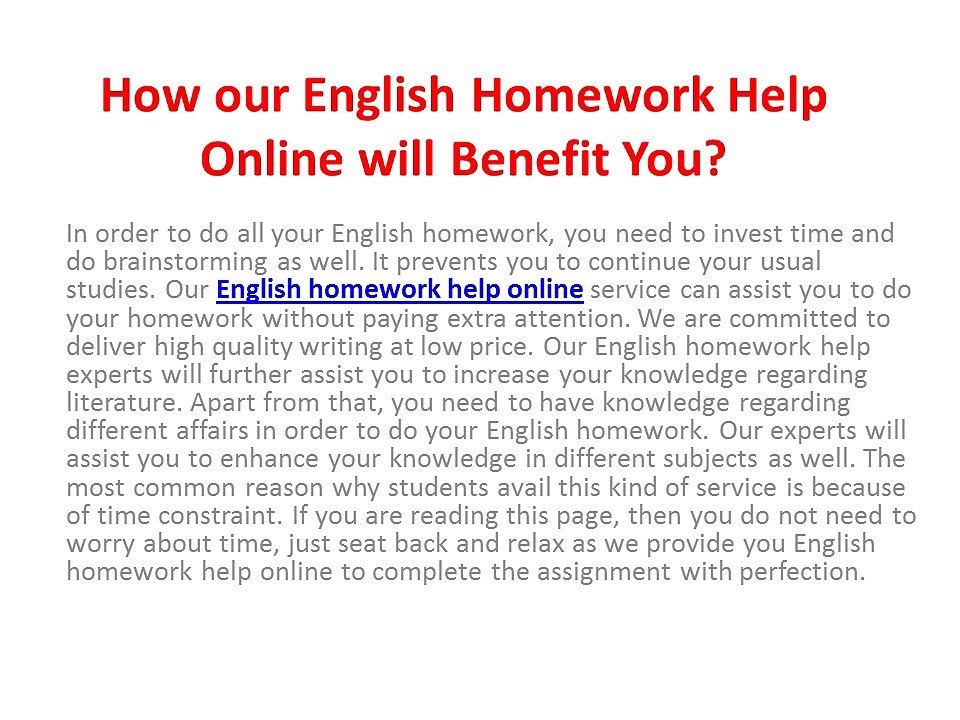 MyAssignmenthelp.com provides you english homework help online