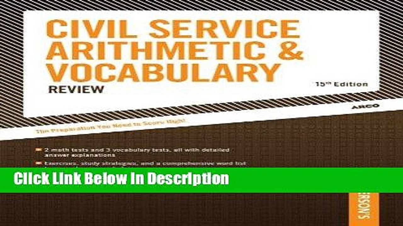 [Download] Civil Service Arithmetic   Vocabulary Review (Arco Civil Service Arithmetic