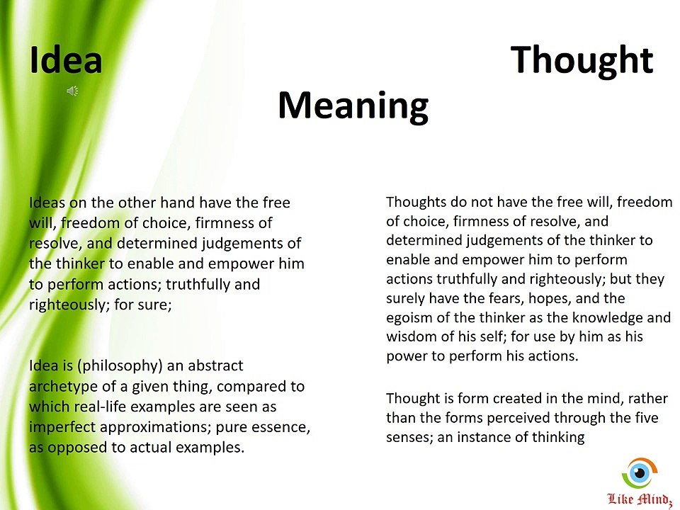 Difference Between - Idea and Thought