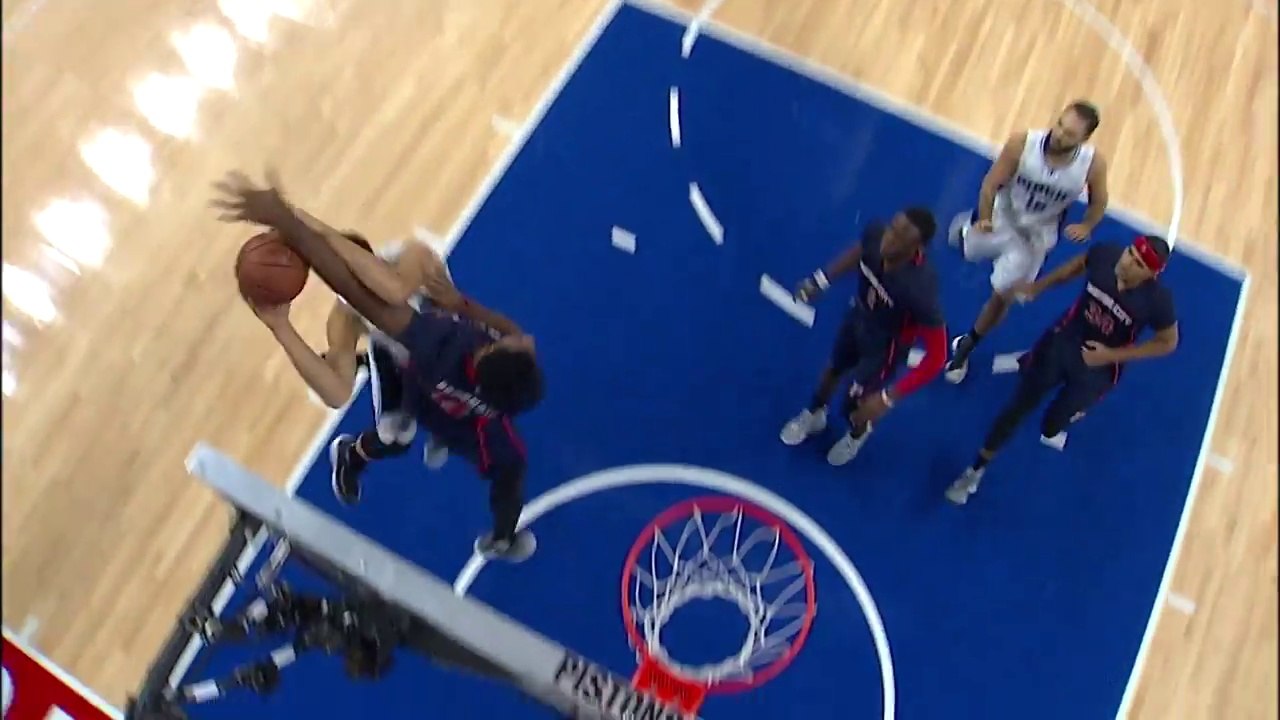 Andre Drummond stoppe net Aaron Gordon