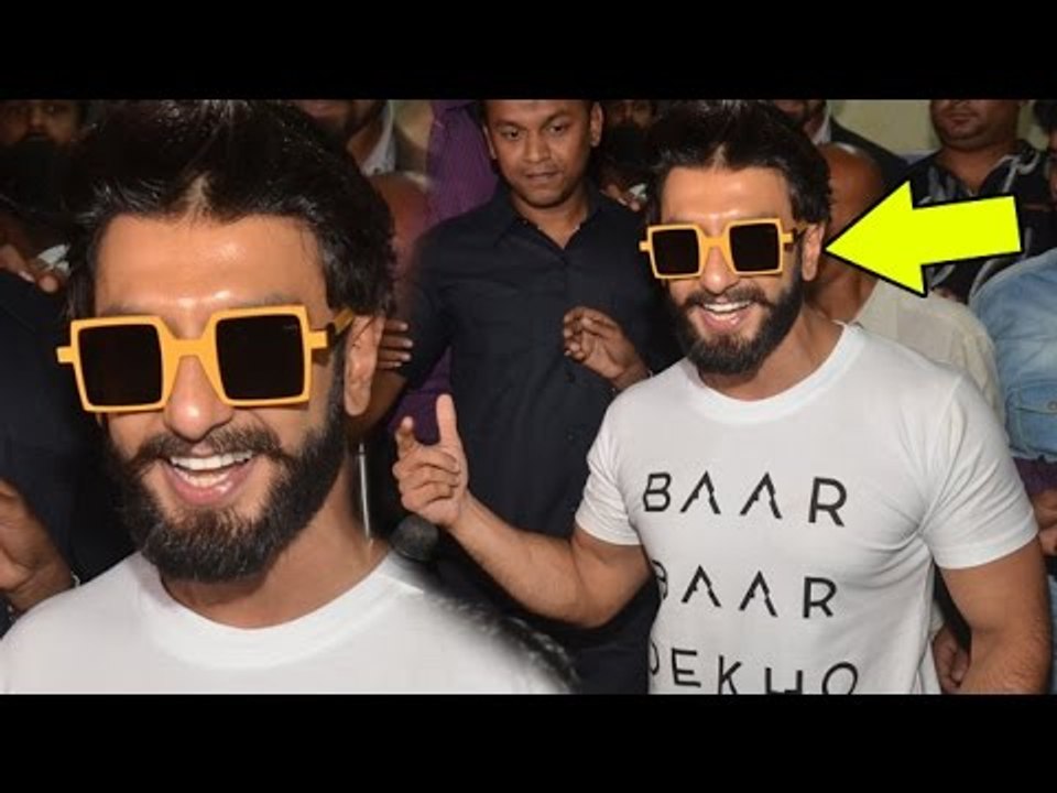Ranveer Singh Wears FUNNY Kaala Chashma At Baar Baar Dekho Movie Screening