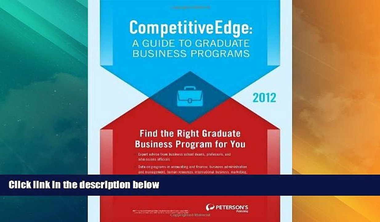 Price Competitive Edge: A Guide to Graduate Business Programs (Peterson s Competitive Edge: The