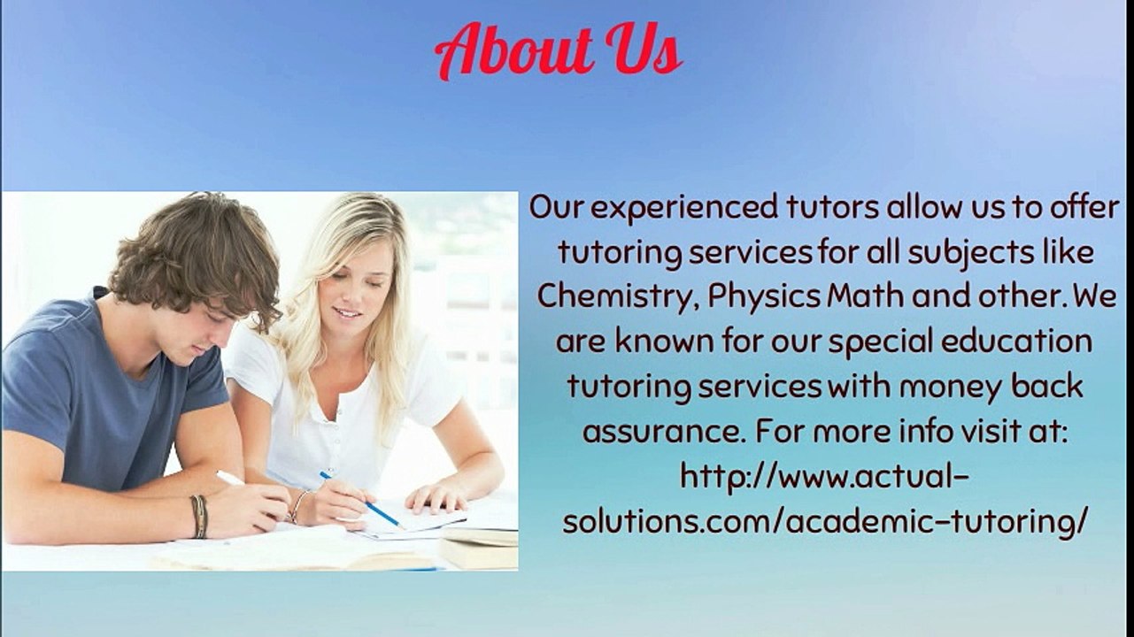 Chemistry, Physics & Math Tutor in NJ | ACTual Solution