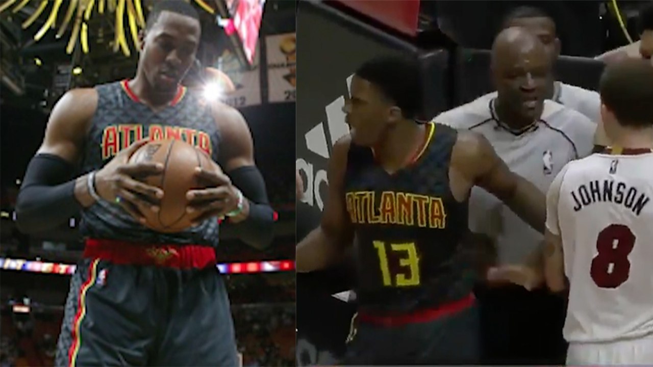 Dwight Howard B*tches Out Of BRAWL Between Heat and Hawks, Where The F*** Is He?!
