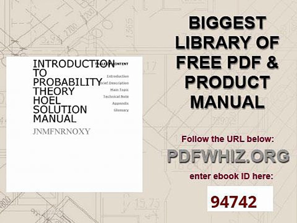 INTRODUCTION TO PROBABILITY THEORY HOEL SOLUTION MANUAL