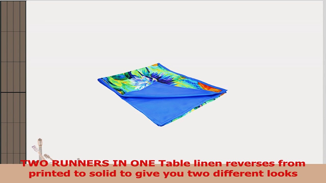 ShalinIndia Digitally Printed Blue Lotus flowered Reversible Table Runner  13 x 72  Faux c8b25e0a
