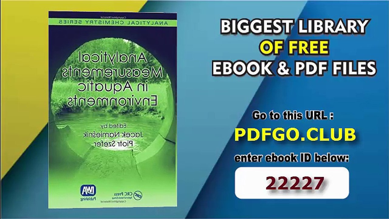 Analytical Measurements in Aquatic Environments (Analytical Chemistry)