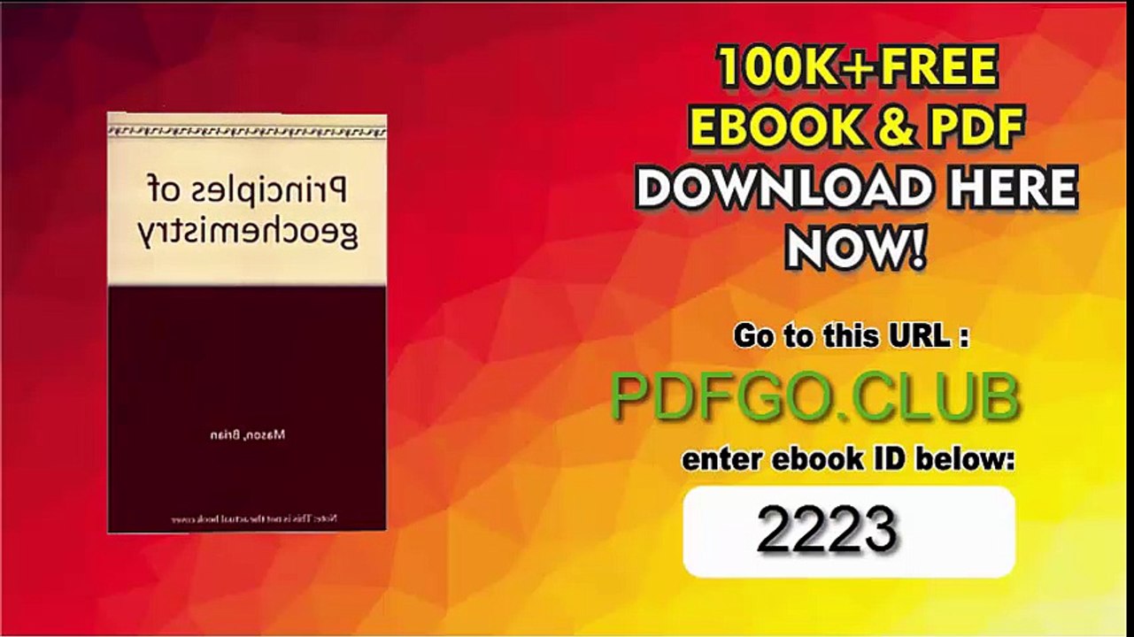 Principles of Geochemistry