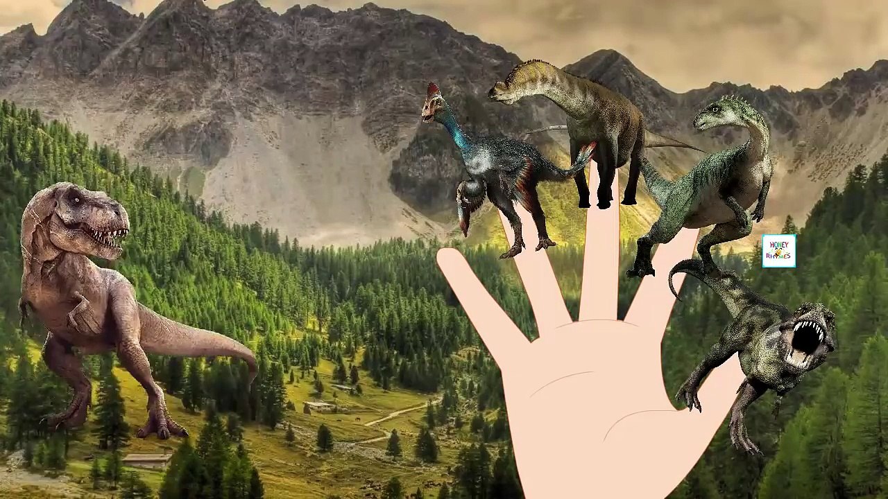 Finger Family Dinosaurs Cartoons | Jurassic World Daddy Finger Song