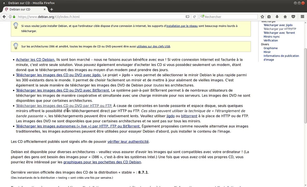 Controle SHA256 sur ISO Debian