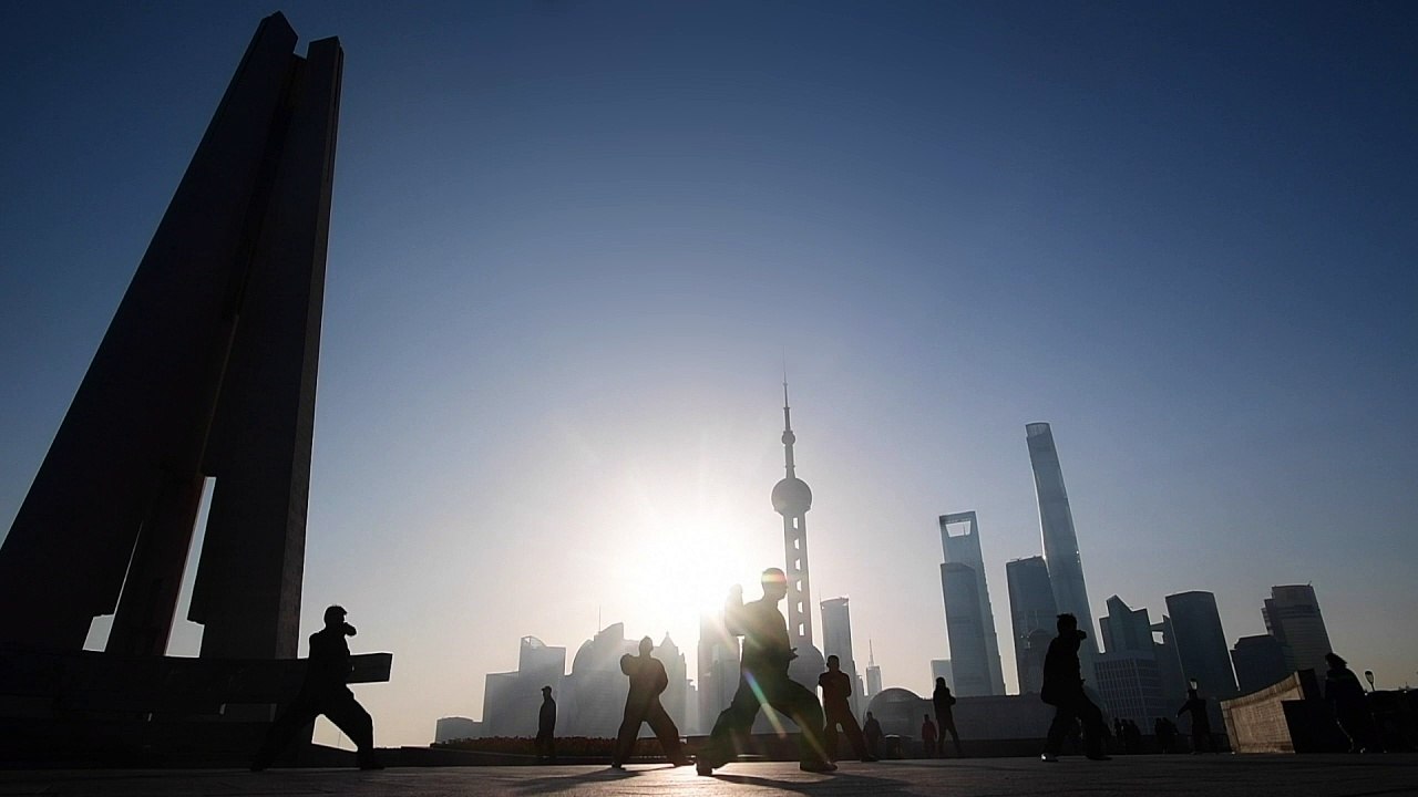 Tai Chi enthusiasts practice in Shanghai