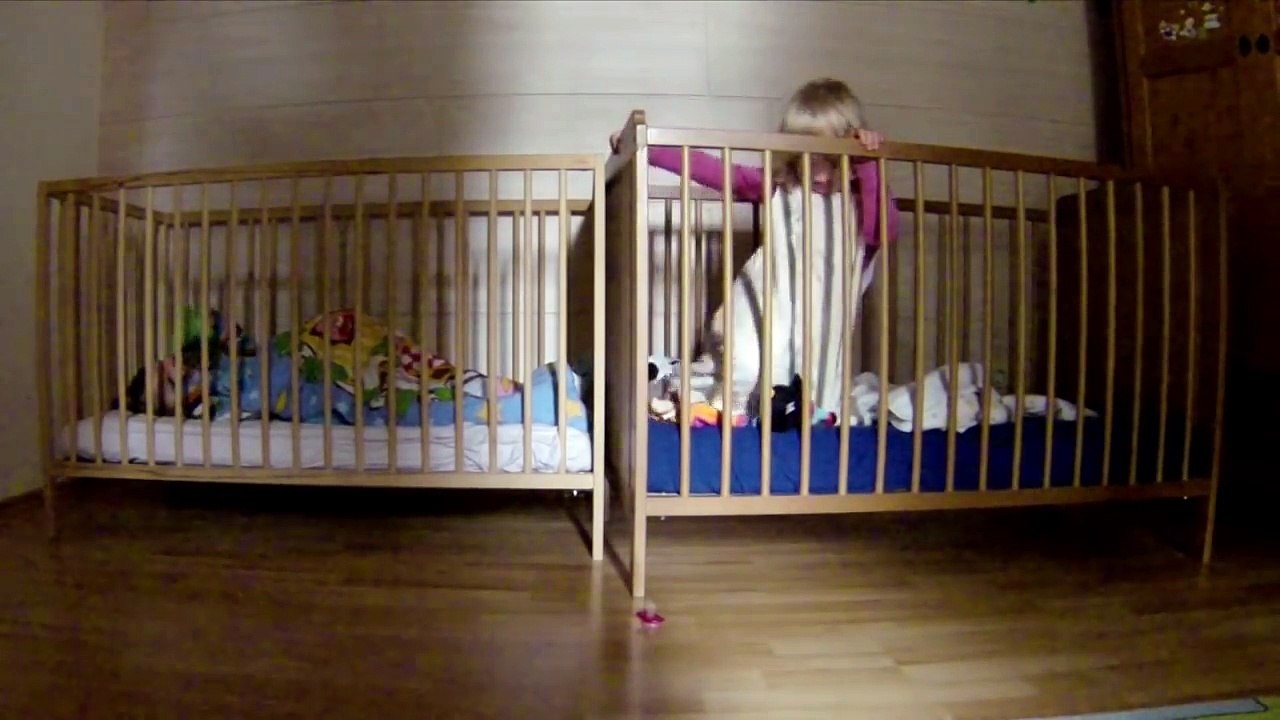 Funny Baby Mission Impossible 2 - Baby Escape With Crib -- Funny Baby Video, Funny Twins