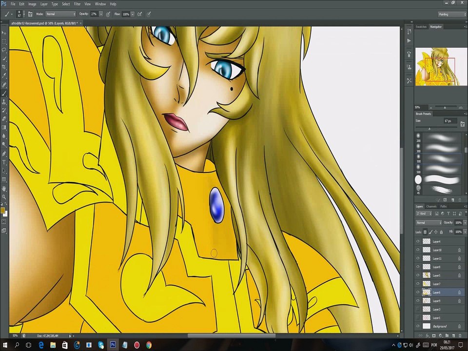 saint seiya afrodite speedpaint