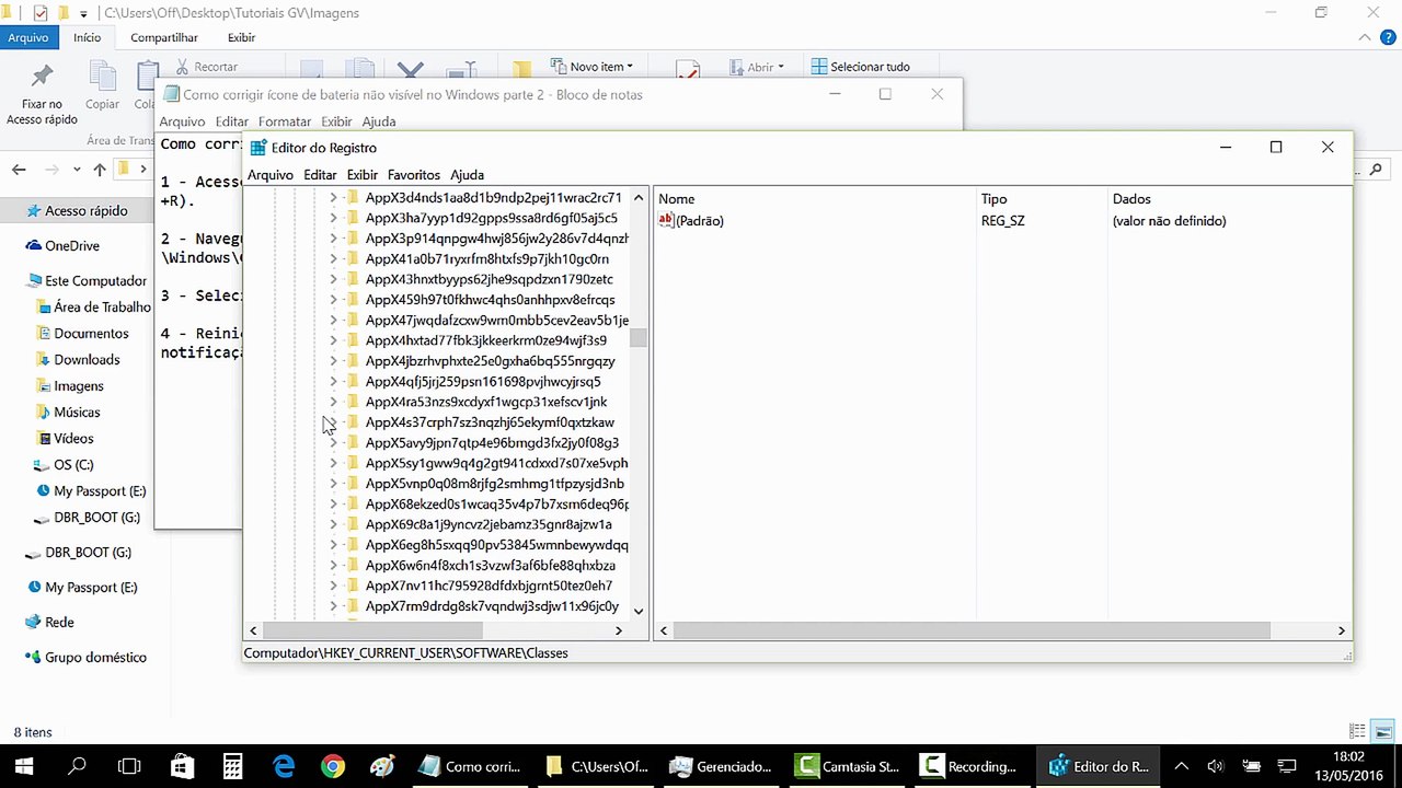 Como corrigir ícone de bateria não visível no Windows 10 - Parte 2