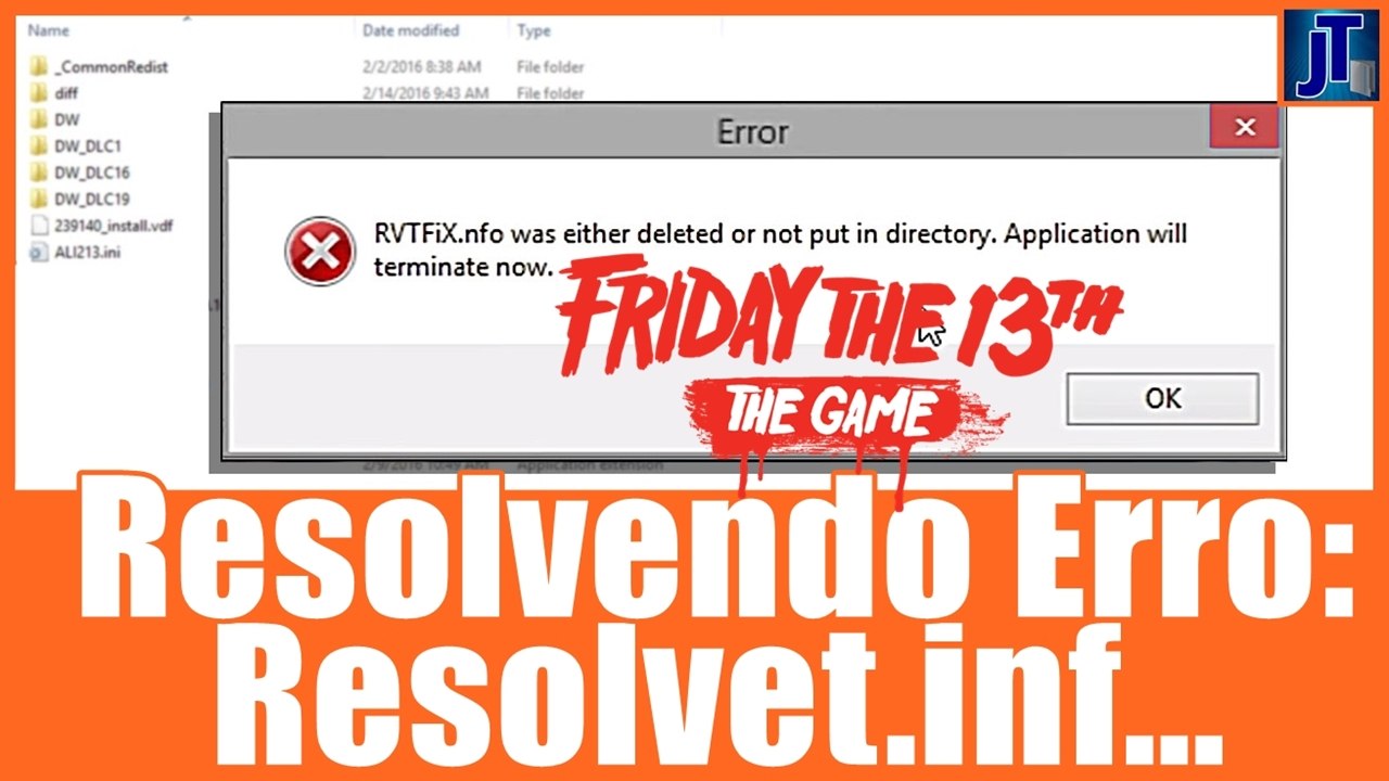 Como Resolver Problema RESOLT.INF no FRIDAY 13th
