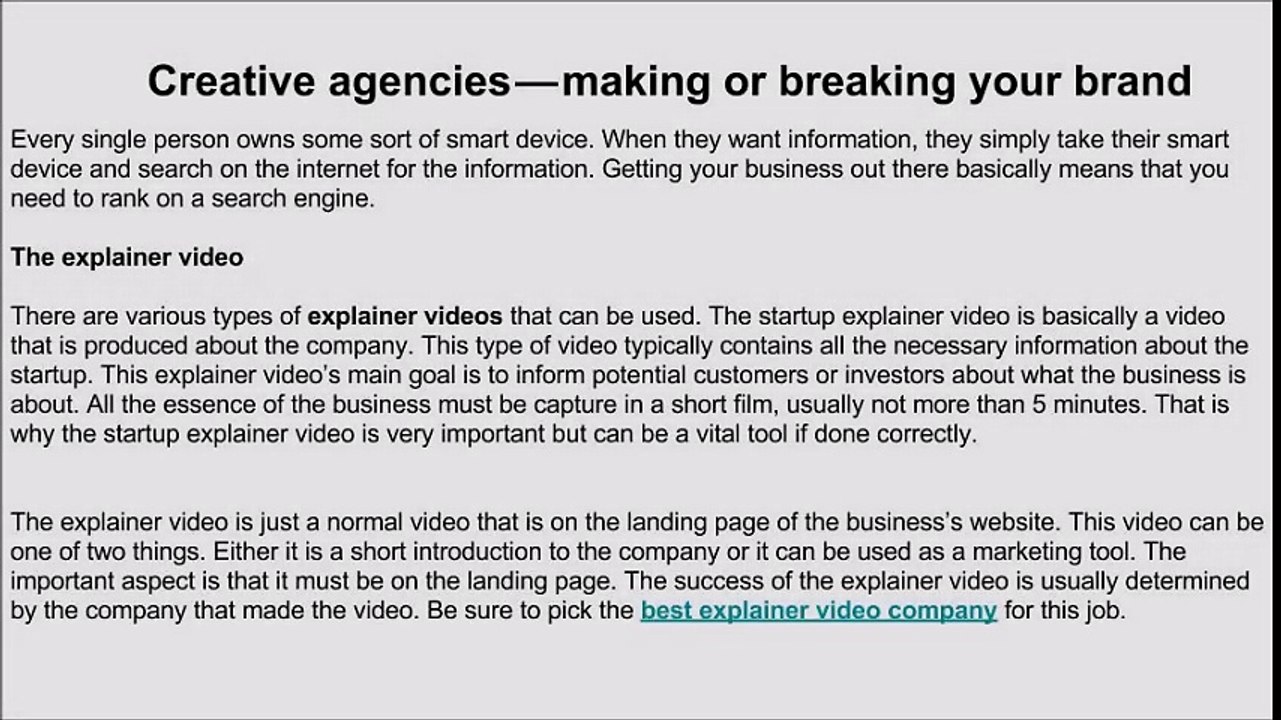 Startup explainer videos