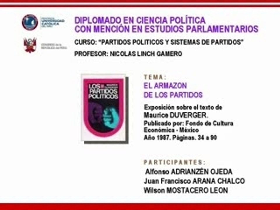 Duverger - Armazon de Partidos