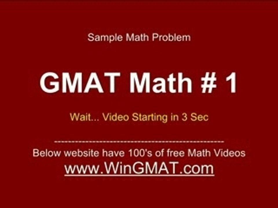 GMAT Math Test Preparation