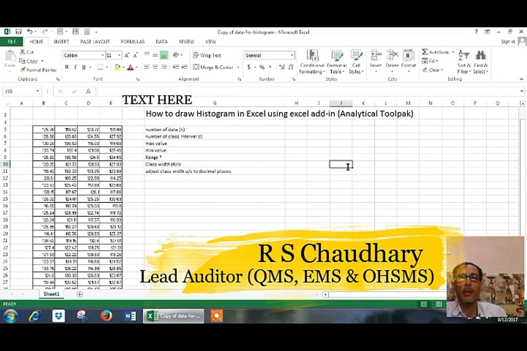 How to Draw Histogram in Excel 2013 using Excel Add-in (Analytical Toolpak)