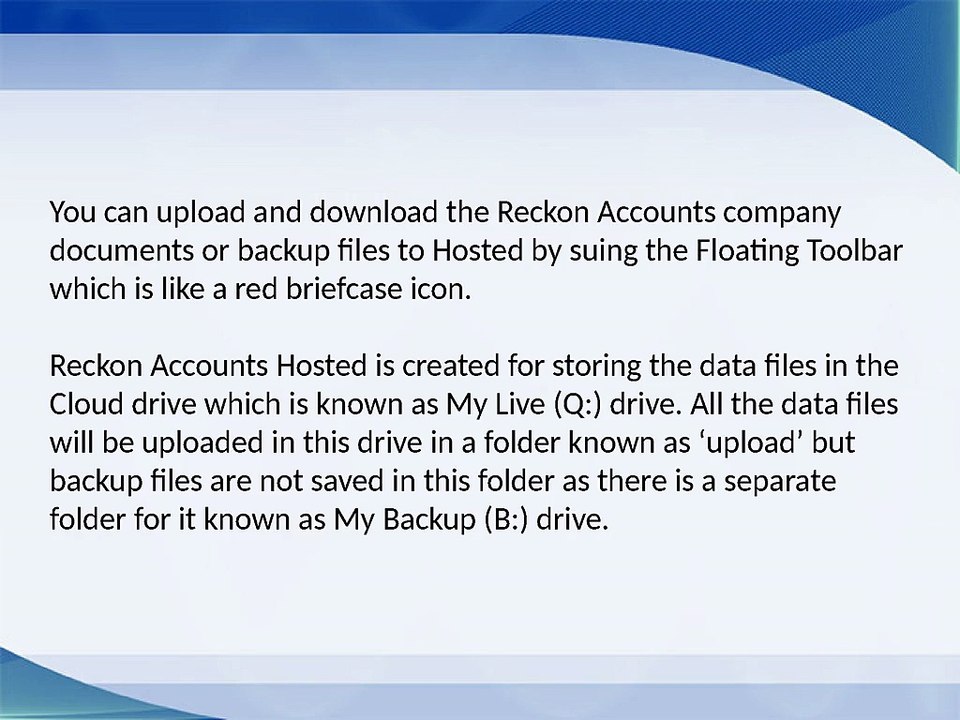 How to Upload or Download files to and from Reckon?