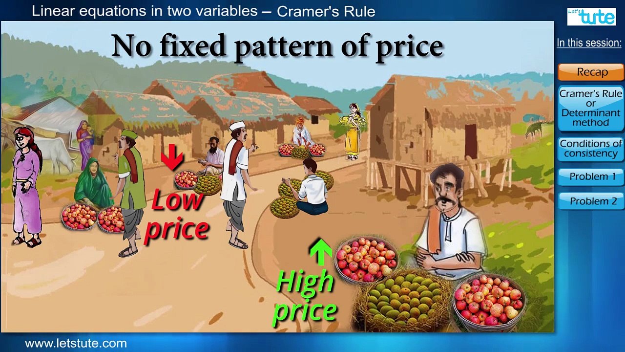 Linear Equation in Two Variables | Cramer's Rule | Algebra | Math | Letstute
