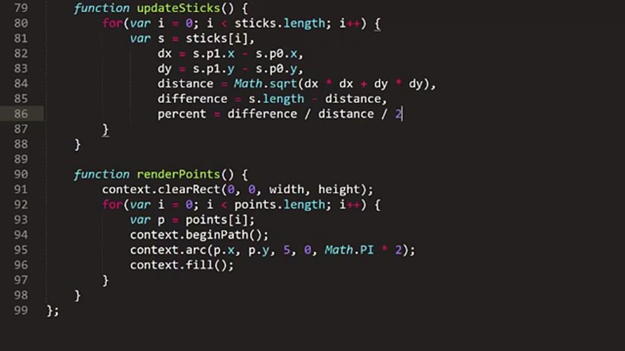 Coding Math: Episode 37 - Verlet Integration Part II