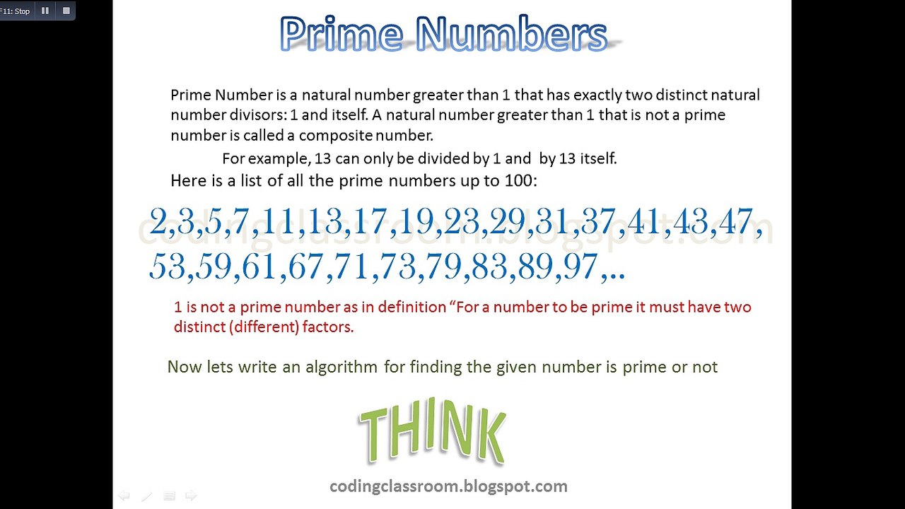 Prime Number | Algorithm